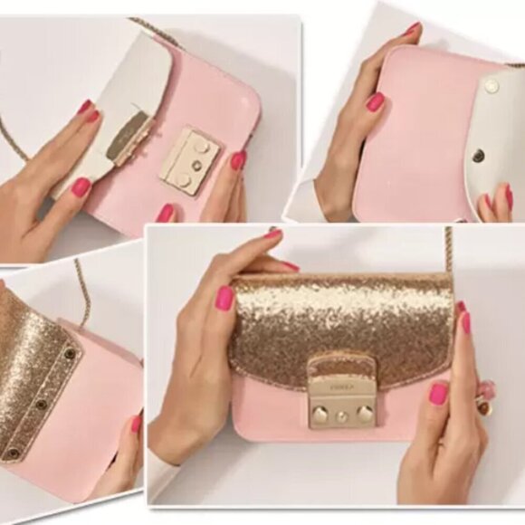 NEW!Furla My Play Interchangeable Metropolis Leather Flap -Diecut pink butterfly - Picture 6 of 6